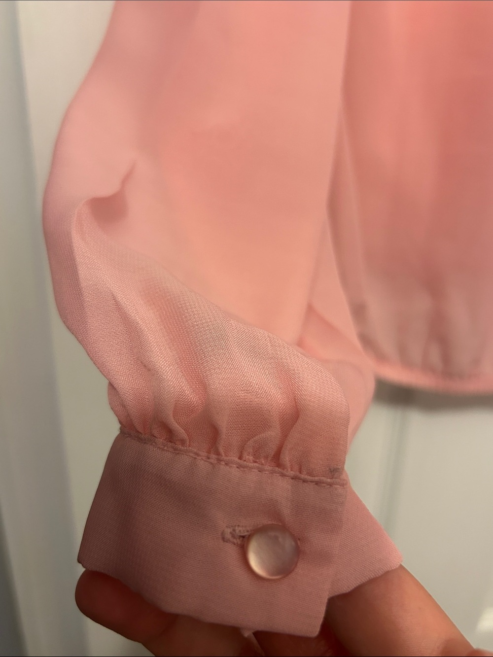 Sheer Pink Tie-Neck Blouse ✨ 3/$25 SALE ✨ - Picture 5 of 5
